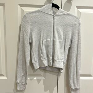 Aritzia waffle cropped hoodie